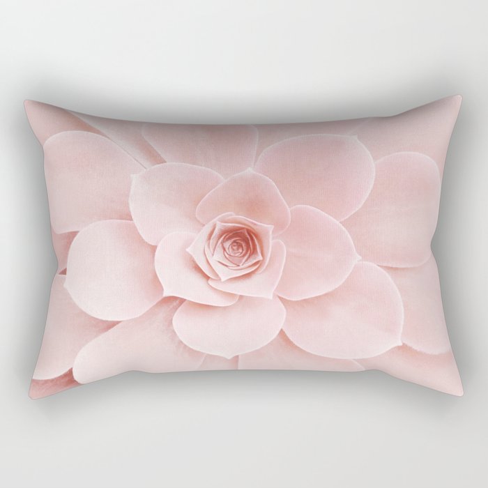 Blush Succulent Rectangular Pillow