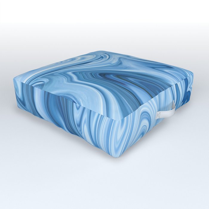 Blue Water Silk Marble Outdoor Floor Cushion