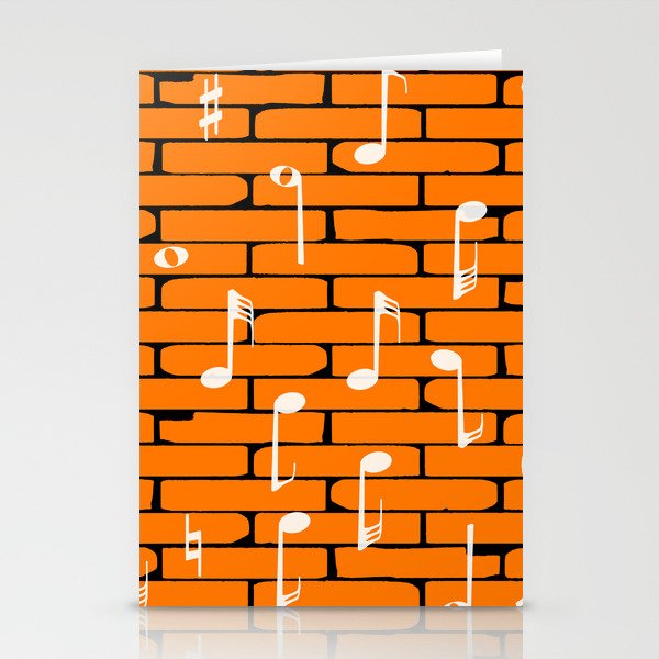 Music Wall Background Stationery Cards