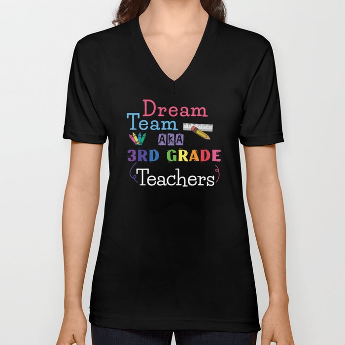 Team 3rd Grade Teachers Day School Teacher V Neck T Shirt