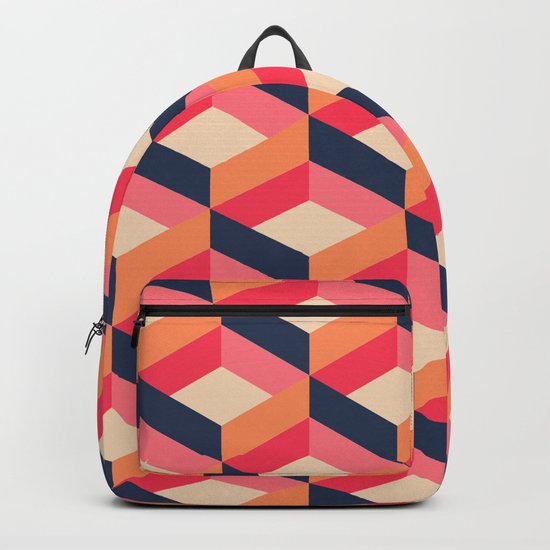 navy and pink backpack