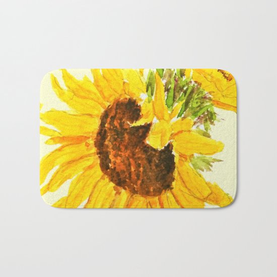 sunflower macro Bath Mat