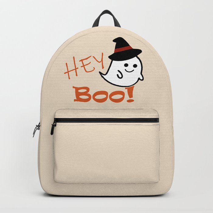 Hey Boo! A Halloween Witchy Ghosty- Orange and Pale Pumpkin Backpack