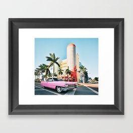 Pink Cadillac , Miami Beach Florida Framed Art Print