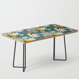 Camomile and monstera emerald green floral pattern Coffee Table