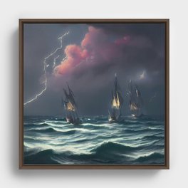 sailing on a painting Framed Canvas