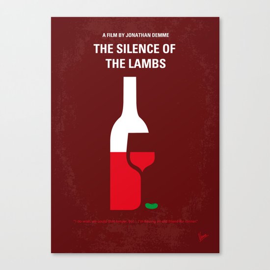 No078 My Silence of the lamb minimal movie poster Canvas Print