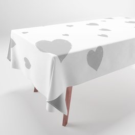 Hand-Drawn Hearts (Gray & White Pattern) Tablecloth