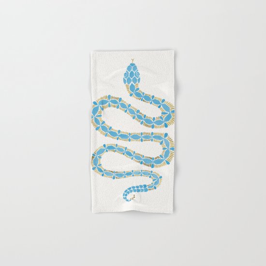 Serpent – Cornflower Blue & Gold Hand & Bath Towel