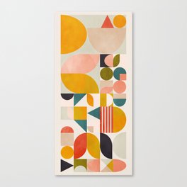 mid century geometry abstract shapes bauhaus Canvas Print