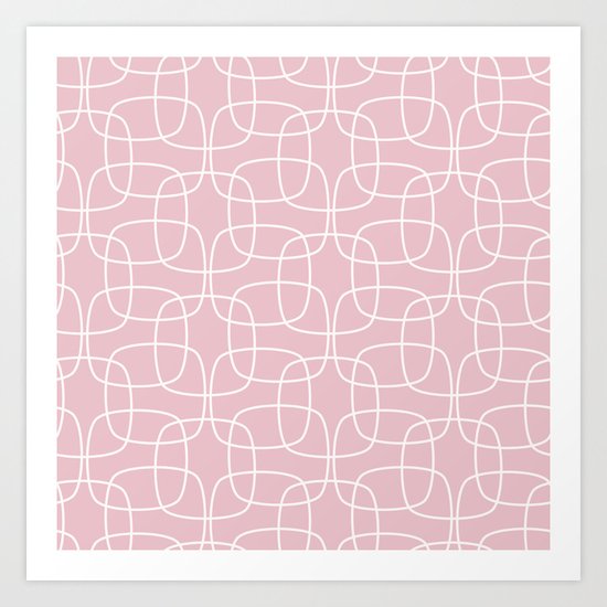 Square Pattern Pink Art Print
