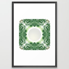 ferns full moon and fungi (transparent) Framed Art Print