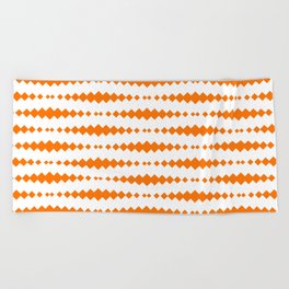 Orange Geometric Horizontal Striped Pattern Beach Towel