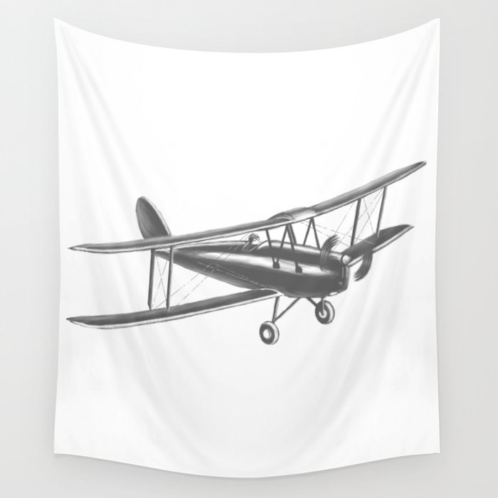 Vintage airplane Wall Tapestry