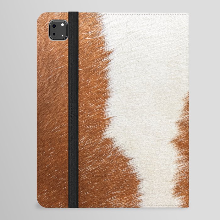 Cowhide, Cow Skin Print Pattern, Modern Cowhide Faux Leather iPad Folio Case
