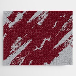 Abstract Charcoal Art Gray Grey Red Jigsaw Puzzle