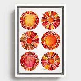 Sun Rays – Red & Orange Framed Canvas