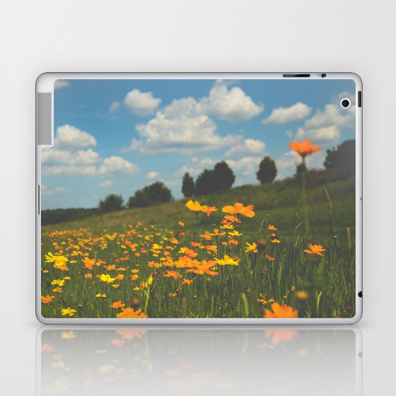 Dreaming in a Summer Field - boho nature wildflower photograph Laptop & iPad Skin