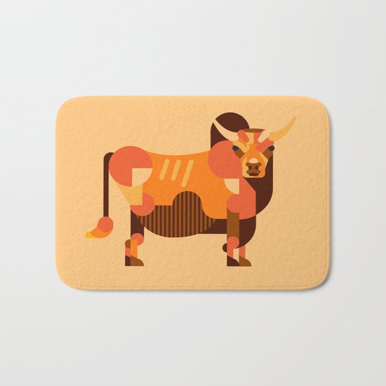 Bull Orange Bath Mat