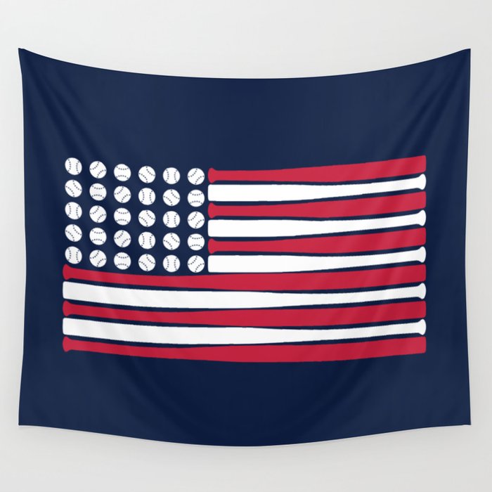 USA Baseball Flag Wall Tapestry