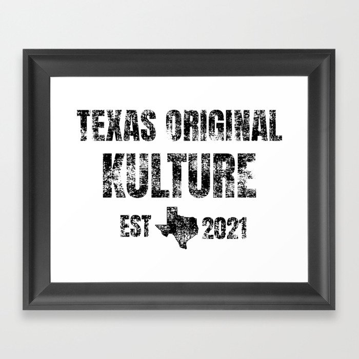 Texas Original Aged Letter Framed Art Print