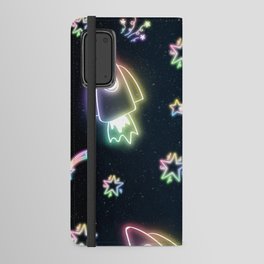 Neon Star and Spacecraft Doodle 2 Android Wallet Case