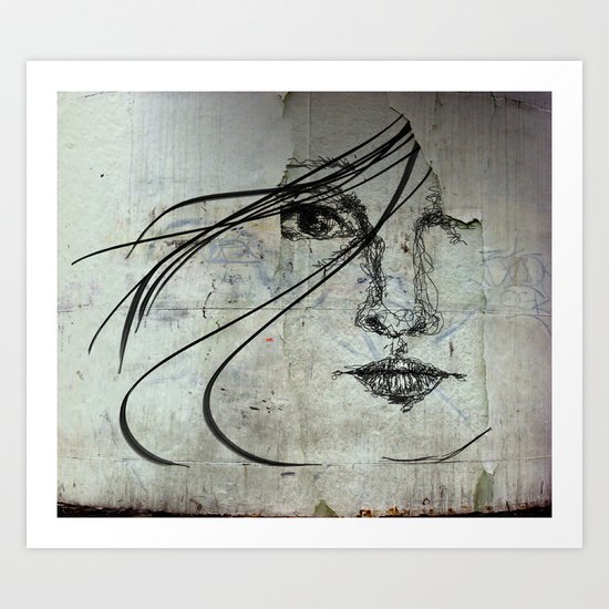 sketched portrait Art Print