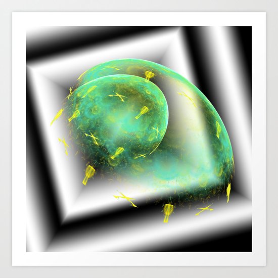 Hieroglyphs in space Art Print