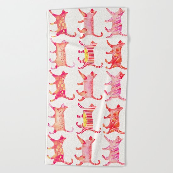 Cat Collection – Pink Palette Beach Towel