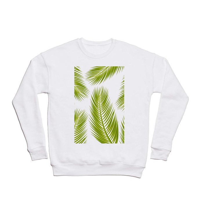 Tropical Green Palm Tree Leaf  Crewneck Sweatshirt