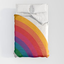 Retro Bright Rainbow - Right Side Comforter