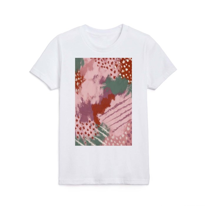 Pink Paintbrush Abstract Kids T Shirt