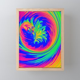 Neon Psychadelic Treering Sprial Framed Mini Art Print