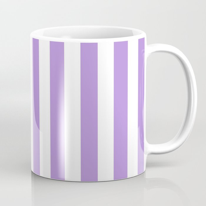 Vertical Stripes (Lavender & White Pattern) Coffee Mug