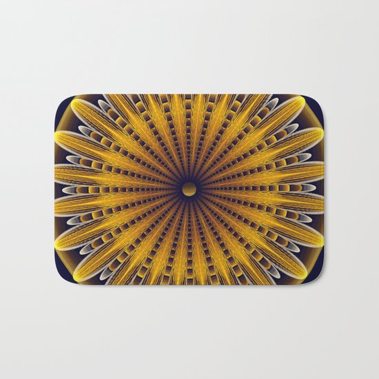 The fractal sunflower Bath Mat