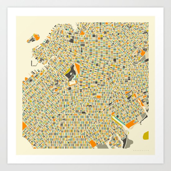 Brooklyn Map Art Print