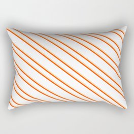 [ Thumbnail: White, Tan, and Red Colored Stripes/Lines Pattern Rectangular Pillow ]