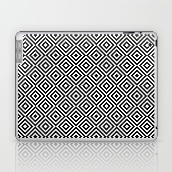 Black and White Repeat Pattern 8 Laptop & iPad Skin