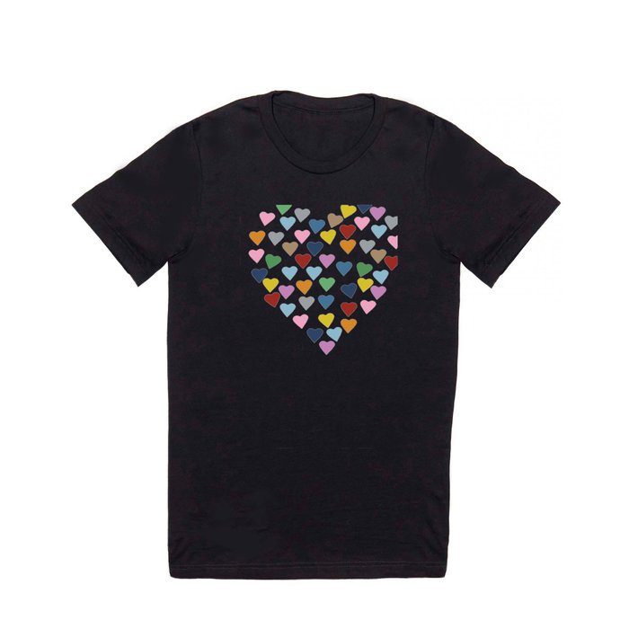 Hearts Heart Black T Shirt
