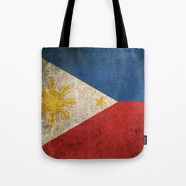 Old and Worn Distressed Vintage Flag of Philippines Tote Bag