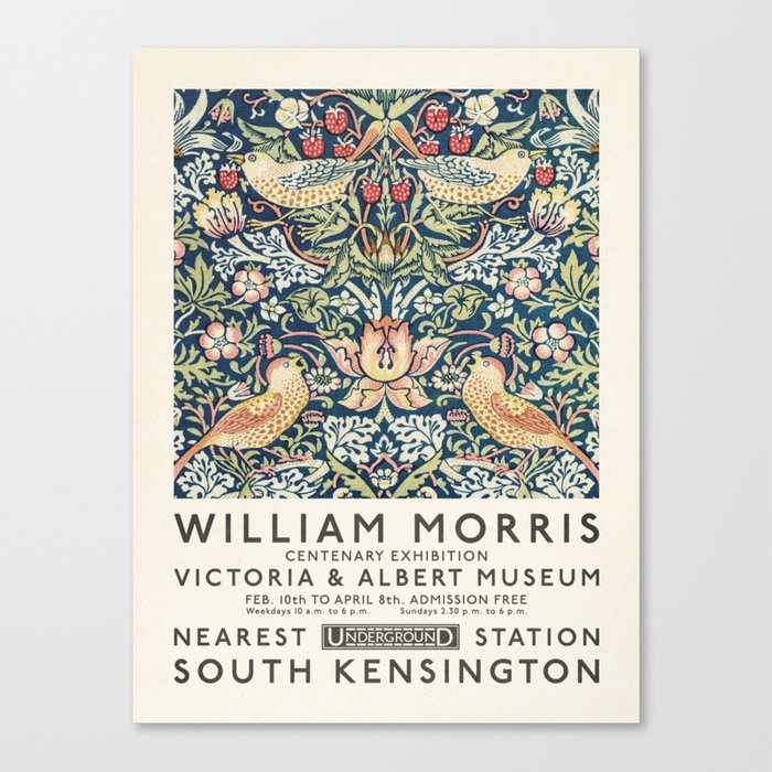 Strawberry Thief William Morris Art Exhibition Canvas Print