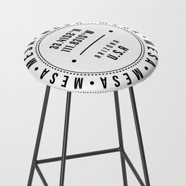 Mesa, Arizona, USA - 1 - City Coordinates Typography Print - Classic, Minimal Bar Stool