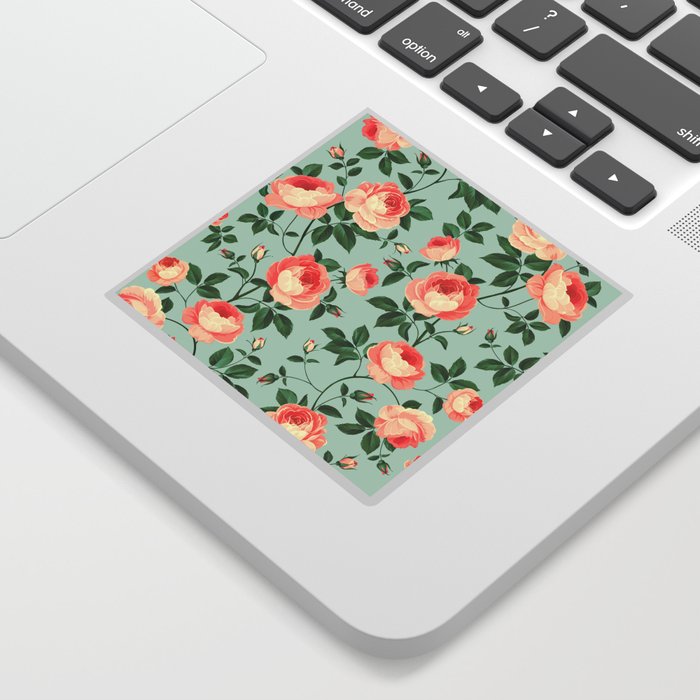 Roses on Turquoise Sticker