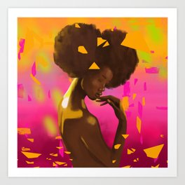 Abstract Golden Girl Art Print