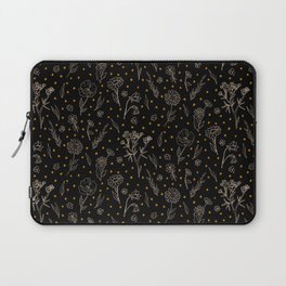 Wildflowers and Dots - Almond, Tan, Black Laptop Sleeve