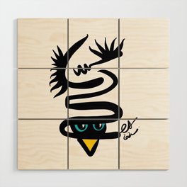 Abstract Snake Bird Minimal Style Line in Black and White and Color Wood Wall Art
