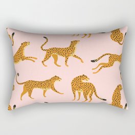 Leopard jaguar pink memphis pattern Rectangular Pillow