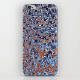Blue And Red Distorted Abstract iPhone Skin