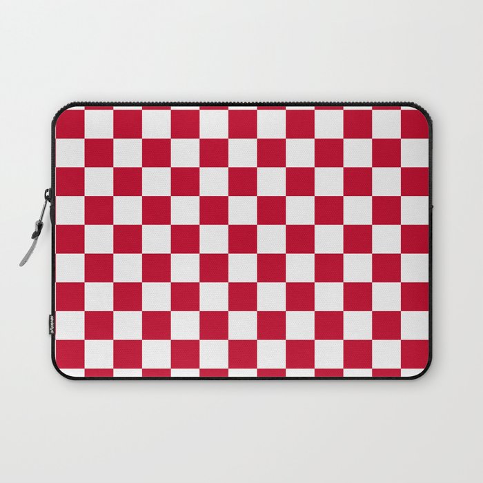 Red and White Check Laptop Sleeve