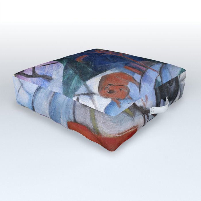 Bison in Winter Outdoor Floor Cushion